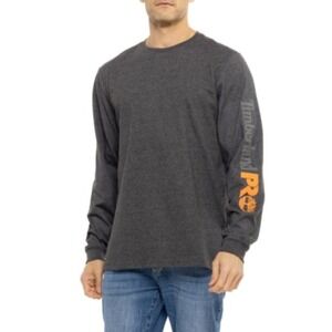 NWT Timberland PRO Men Base Plate Blended Lg Sleeve T-Shirt Grey Heather Logo XL